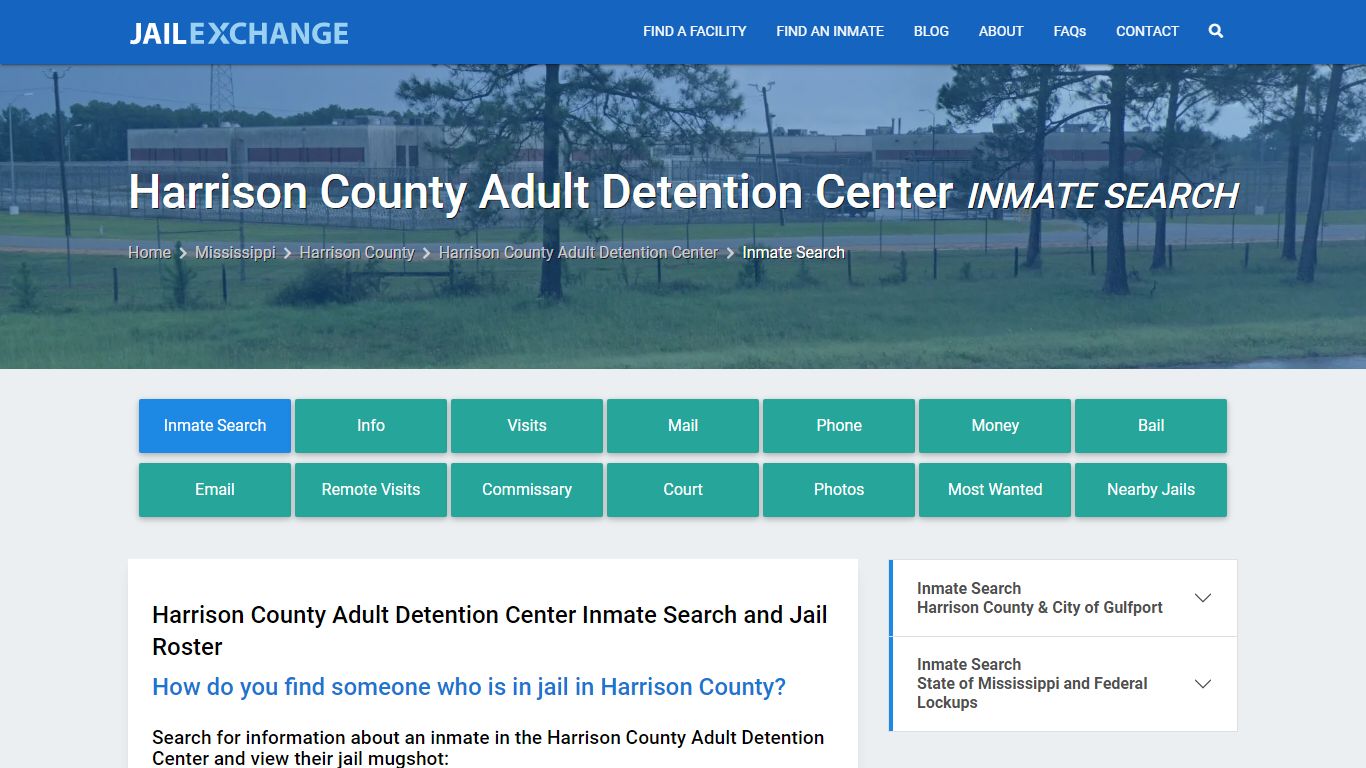 Harrison County Adult Detention Center Inmate Search - Jail Exchange